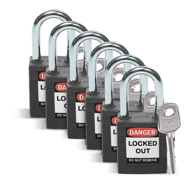 123271 SAFETY PADLOCK, 1.5" KA BLACK 6/