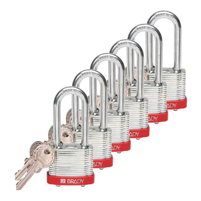 51290 BRADY STEEL PADLOCK, 2.0" KD RED