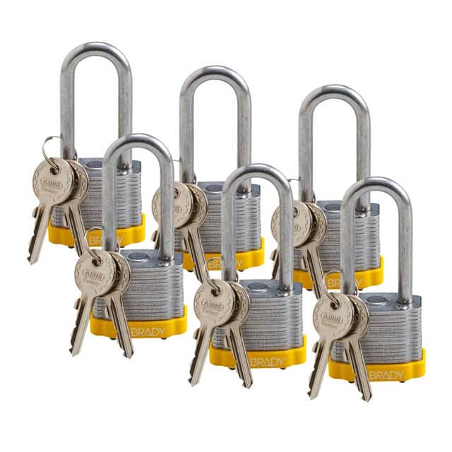 51297 BRADY STEEL PADLOCK, 2.0" KD YEL
