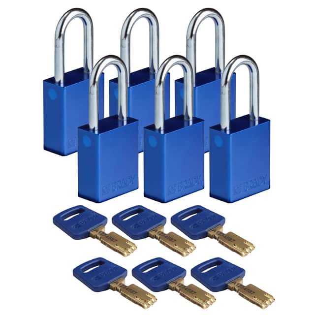 ALU-BLU-38ST-KA6PK ALUM PADLOCK BLUE 38MM STL SHKL