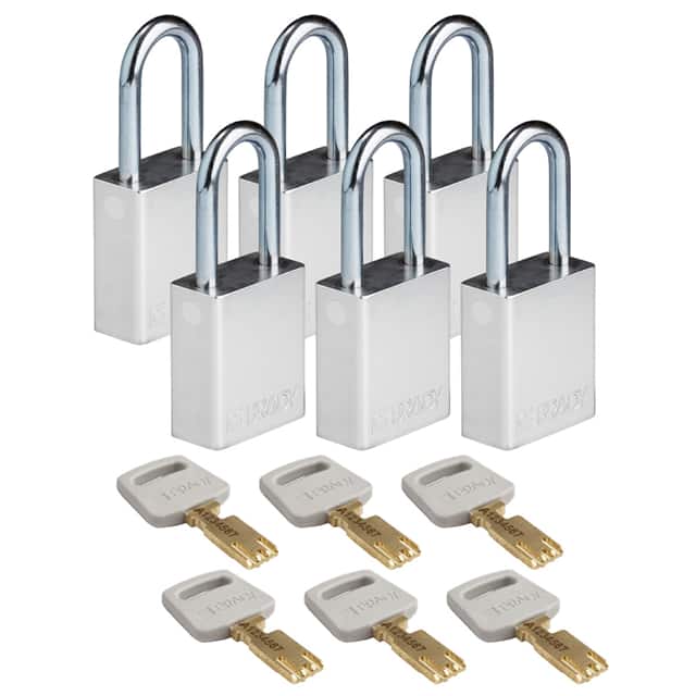 ALU-SLV-38ST-KD6PK ALUM PADLOCK SILVER 38MM STL SHK