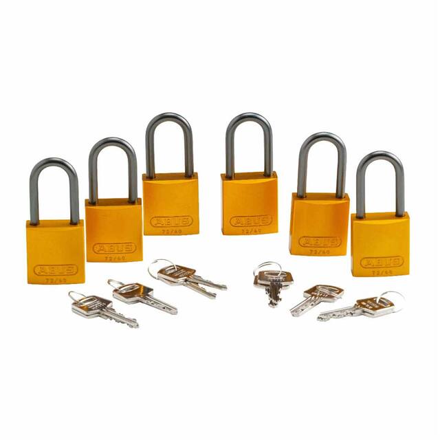 105884 ABUS ALUM PADLOCK, 1.5" KA YELLO