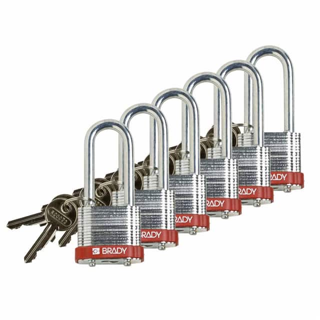 105898 BRADY LOCK STEEL, 2.0" RED KA 6/