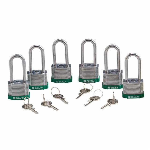 105901 BRADY LOCK STEEL, 2.0" GRN KA 6/