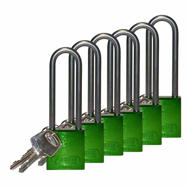 123286 ALUMINUM LOCK, 3" KD GREEN 6/PAC