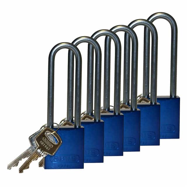 123285 ALUMINUM LOCK, 3" KD BLUE 6/PAC