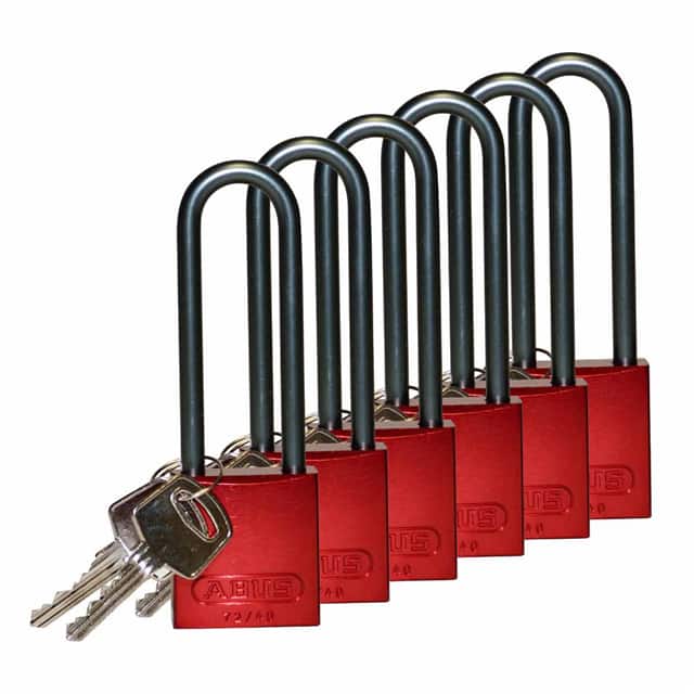 123284 ALUMINUM LOCK, 3" KD RED 6/PAC