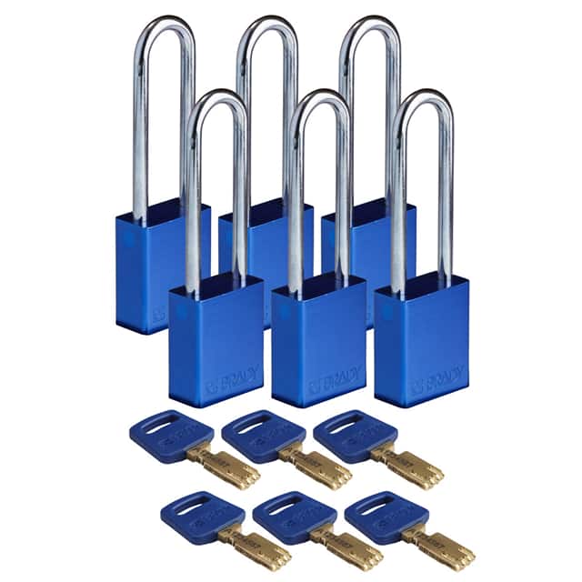 ALU-BLU-76ST-KD6PK ALUM PADLOCK BLUE 76MM STL SHKL