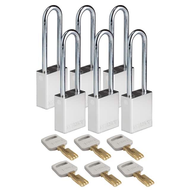 ALU-SLV-76ST-KD6PK ALUM PADLOCK SILVER 76MM STL SHK