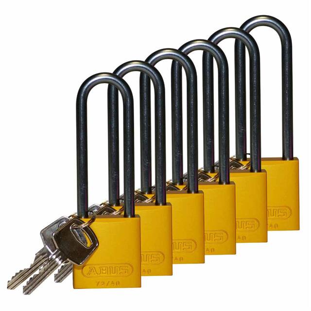 123314 ALUMINUM LOCK, 3" KA YELLOW 6/PA