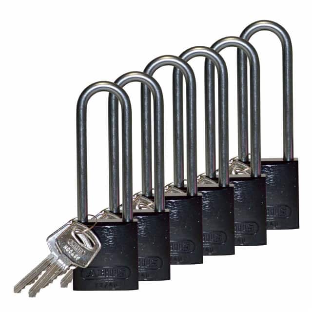 123316 ALUMINUM LOCK, 3" KA BLACK 6/PAC