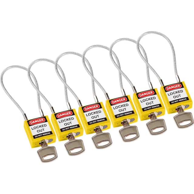 146129 COMPACT CABLE PADLOCK YELLOW 20C