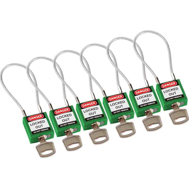 146131 COMPACT CABLE PADLOCK GREEN 20CM