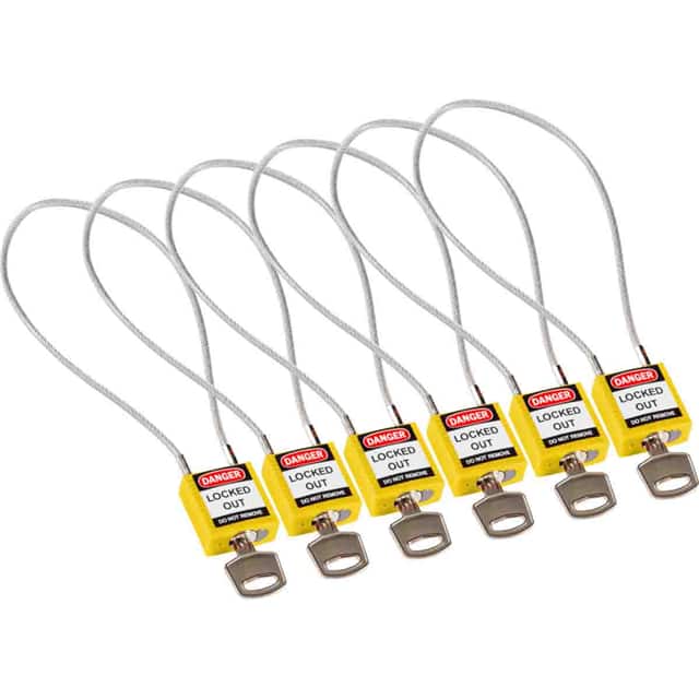 146133 COMPACT CABLE PADLOCK YELLOW 40C
