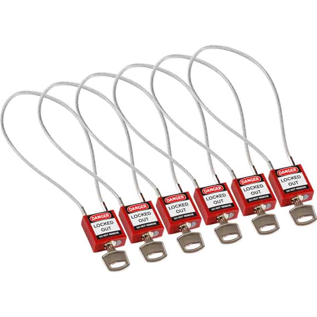 146132 COMPACT CABLE PADLOCK RED 40CM K
