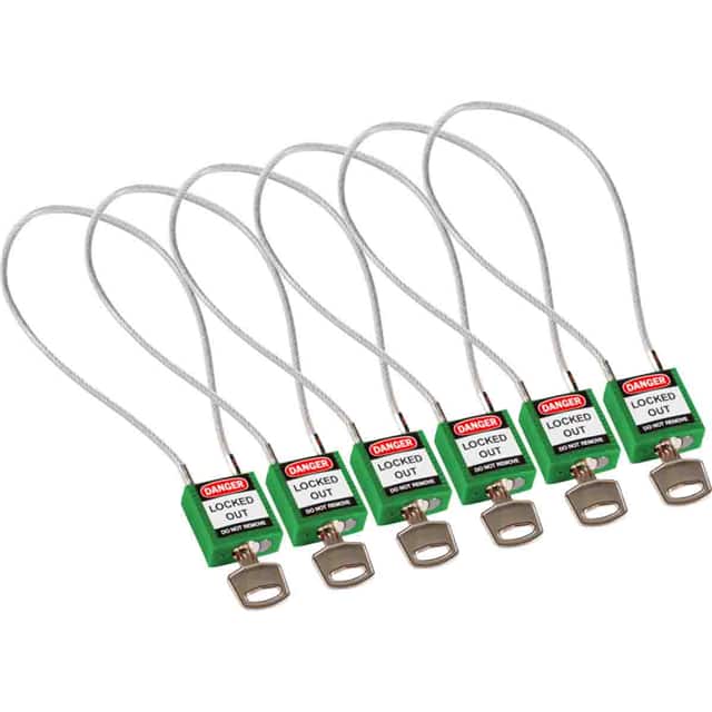 146135 COMPACT CABLE PADLOCK GREEN 40CM