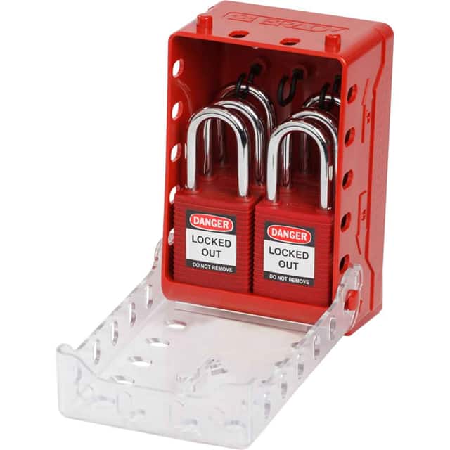 149174 COMPACT LOCK BOX+6 RED KEYED-ALI