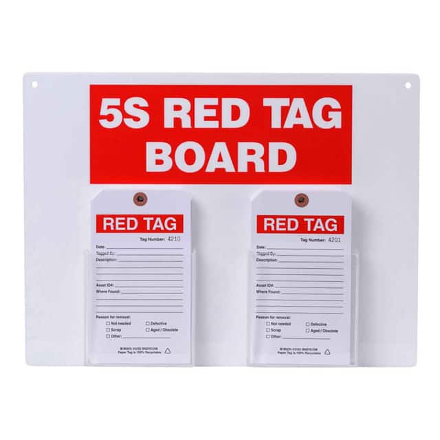 122055 5S RED TAG BOARD WITH 4X7 TAGS