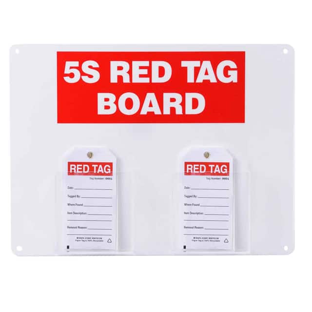 122054 5S RED TAG BOARD WITH 3X5.75 TAG