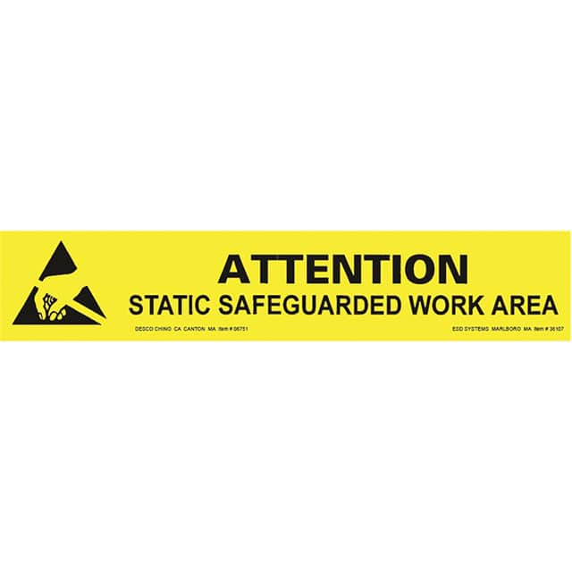 06751 SIGN ESD/STATIC 6"X1" BLCK/YLLW