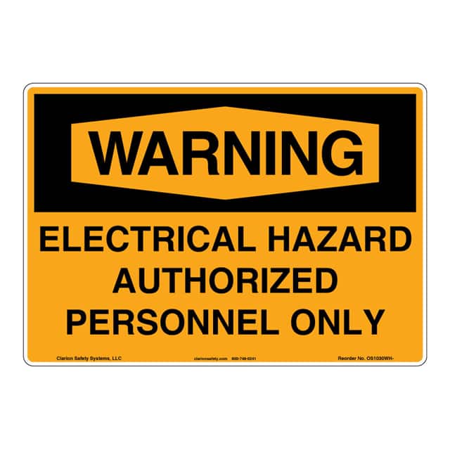OS1030WH-BESW2 WARNING ALUMINIUM SIGN 10" X 14"