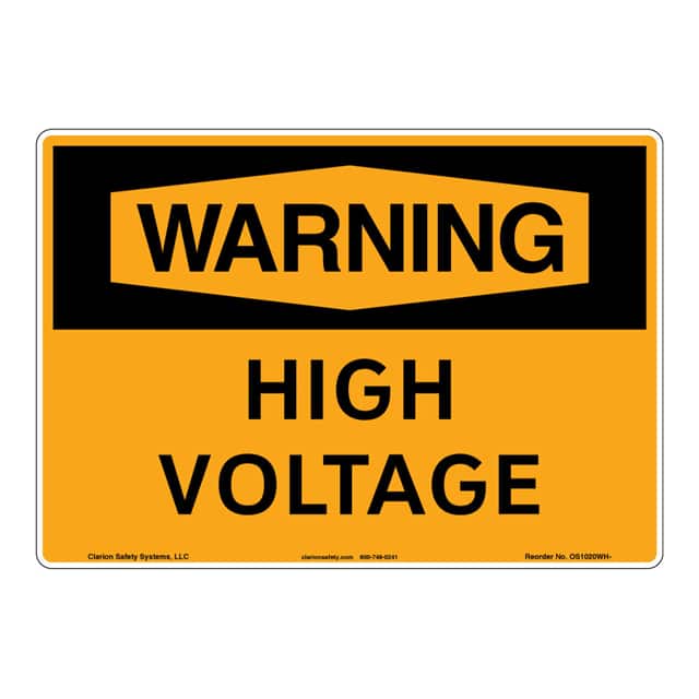 OS1020WH-BESW2 WARNING ALUMINIUM SIGN 10" X 14"