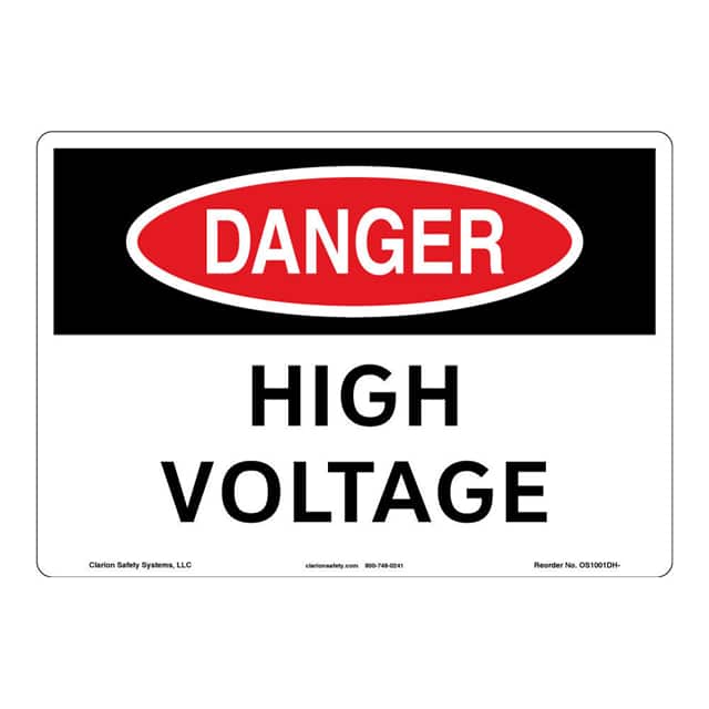 OS1001DH-BESW2 DANGER ALUMINIUM SIGN 10" X 14"