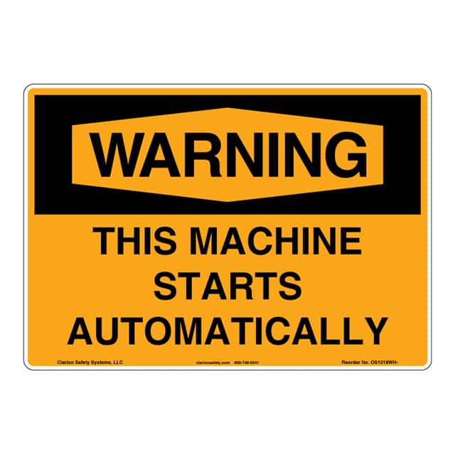 OS1019WH-BESW2 WARNING ALUMINIUM SIGN 10" X 14"