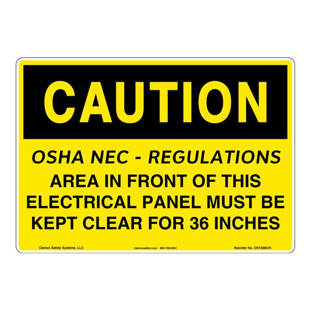 OS1038CH-BESW2 CAUTION ALUMINIUM SIGN 10" X 14"