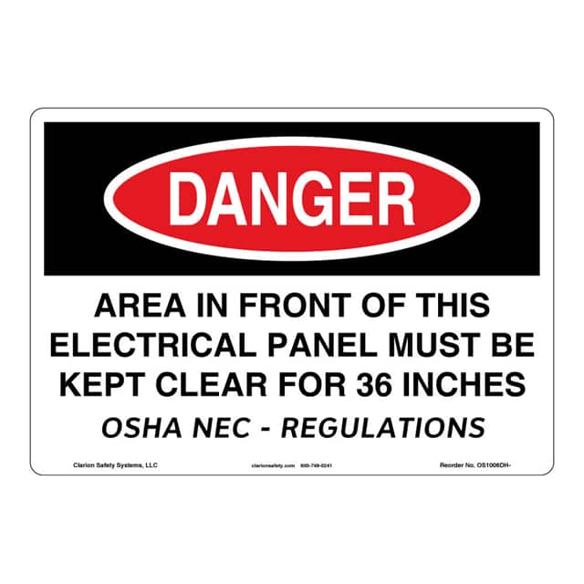 OS1006DH-BESW2 DANGER ALUMINIUM SIGN 10" X 14"