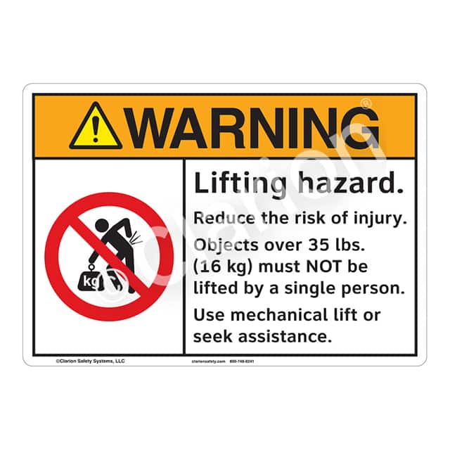 F1167-S2SW1 WARNING PLASTIC SIGN 7" X 10"