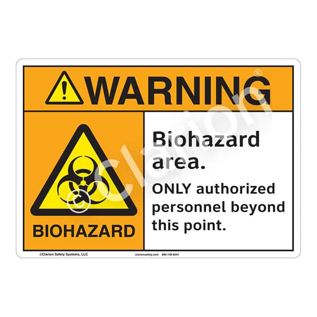 F1180-S2SW1 WARNING PLASTIC SIGN 7" X 10"