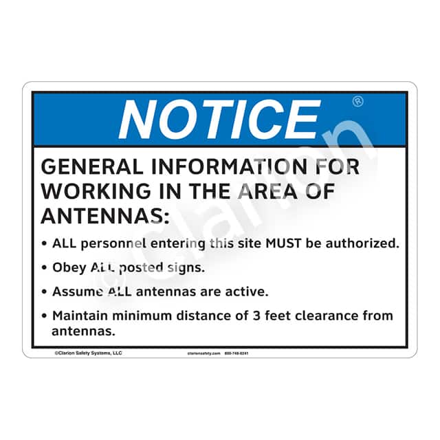 F1187-S2SW1 NOTICE PLASTIC SIGN 7" X 10"