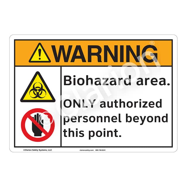 F1181-S2SW1 WARNING PLASTIC SIGN 7" X 10"
