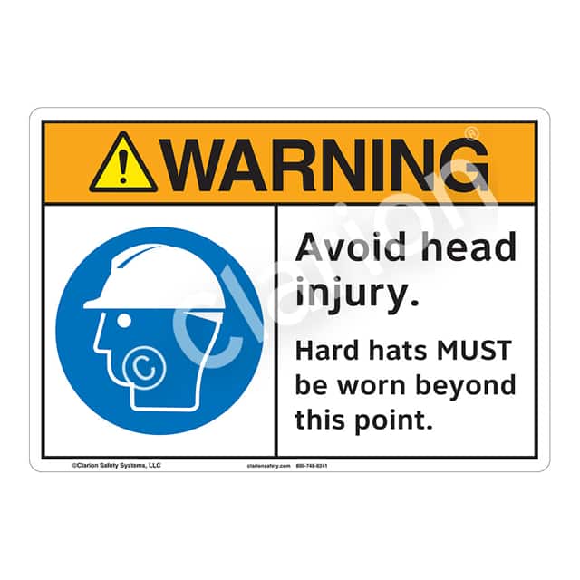F1189-S2SW1 WARNING PLASTIC SIGN 7" X 10"