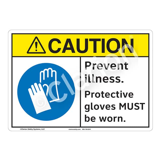 F1196-S2SW1 CAUTION PLASTIC SIGN 7" X 10"