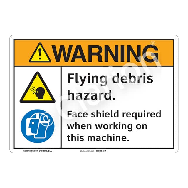 F1202-S2SW1 WARNING PLASTIC SIGN 7" X 10"