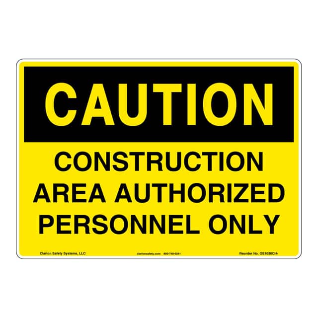 OS1036CH-S2SW1 CAUTION PLASTIC SIGN 7" X 10"