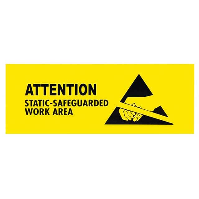 ESDSIGN4X10 SIGN ESD/STATIC 10"X4" BLK/YLLW