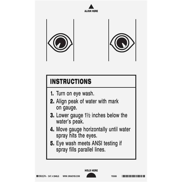 2940LS PLASTIC 6.5X4 BLK/WHT EYEWASH TE