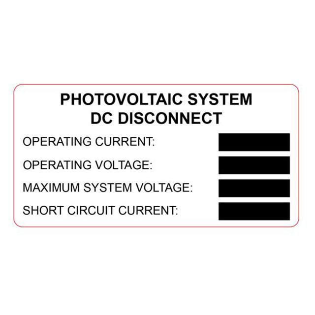 596-00865 METAL SOLAR PLACARD ENGRAV 1=PC