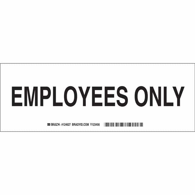 124627 B302 3.5X10 BLK/WHT EMPLOYEES ON