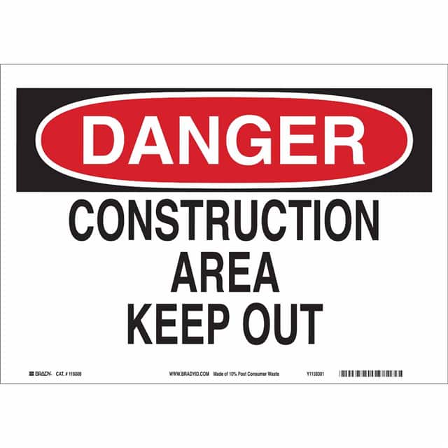 116172 B563,ECO, 10"H X 14"W, DANGER SI