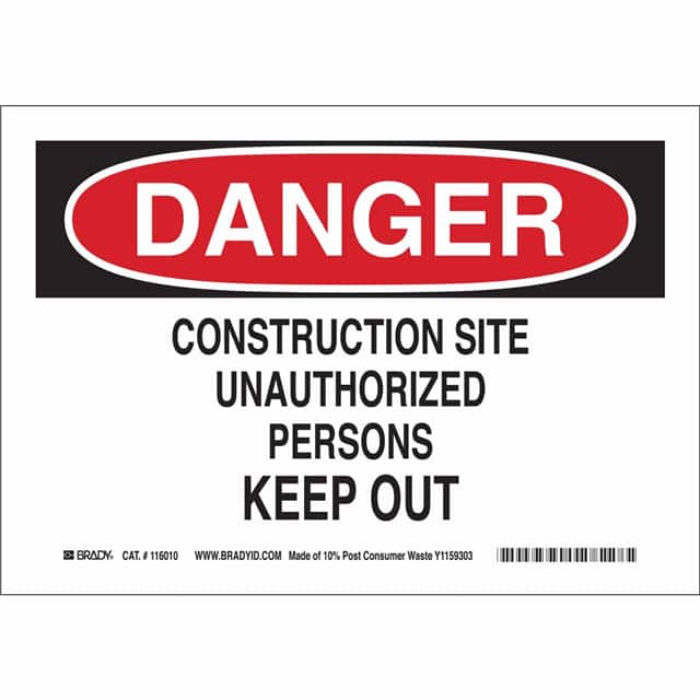 116010 B586 7X10 SUSTAINABLE DANGER SIG