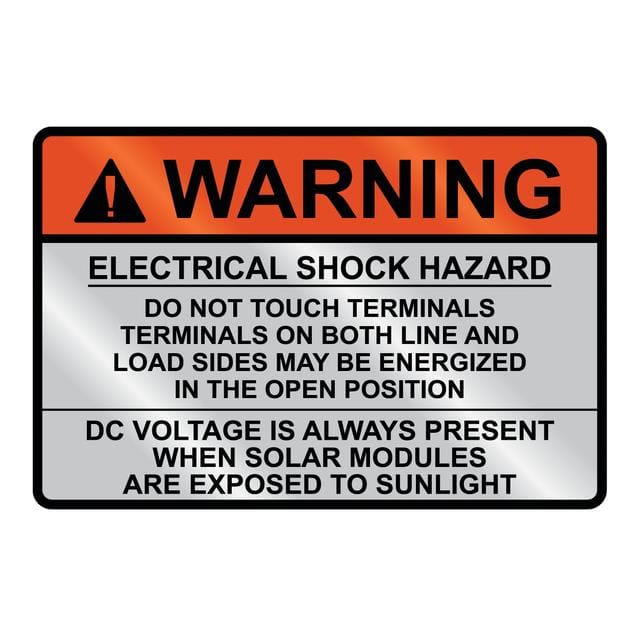 596-00829 METAL SOLAR PLACRD WARNING 1=1PC