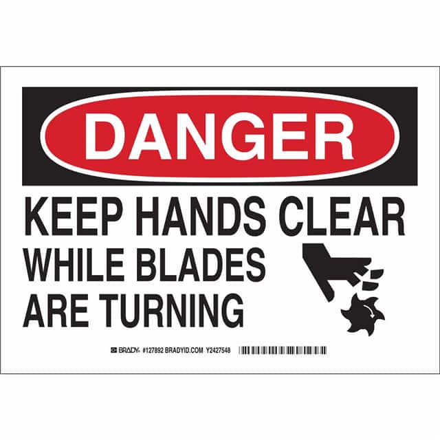127892 B302 7X10 BLK/RED/WHT KEEP HANDS