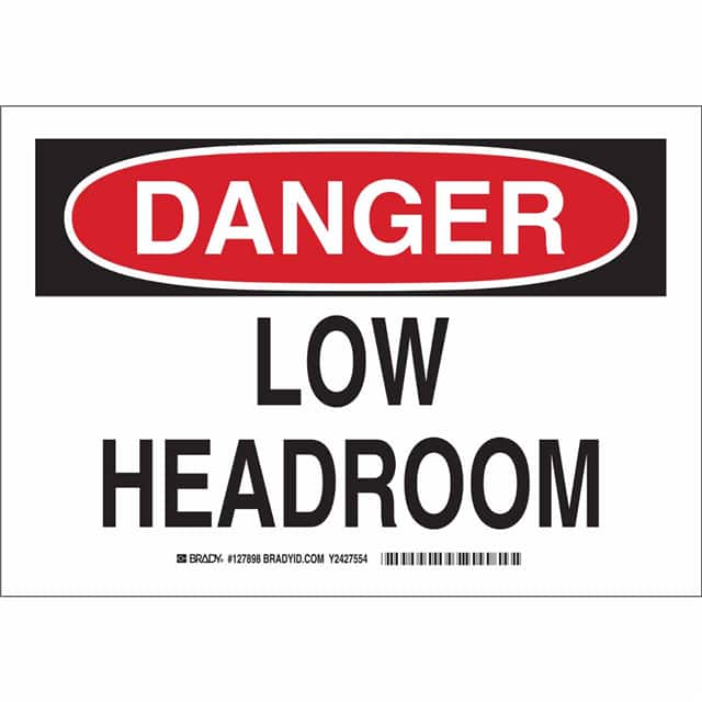 127898 B302 7X10 BLK/RED/WHT DANGER LOW