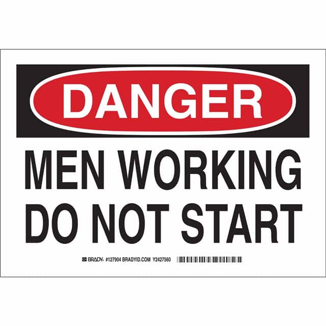 127906 B401 10X14 BLK/RD/WHT DANGER MEN