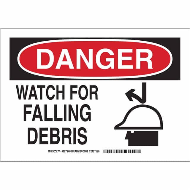 127941 B555 10X14 BLK/RED/WHT DANGER WA