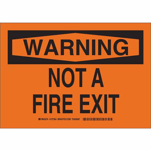 127367 B302 10X14 BLK/ORG WARNING NOT F